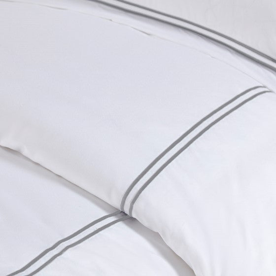 Luxury 500TC Luxury Collection 100% Cotton Sateen Embroidered Duvet Cover Set