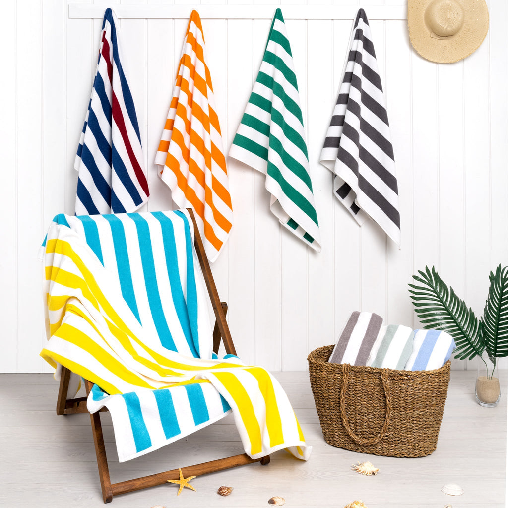 Cabana Striped Cotton Beach Towels 4 Pack