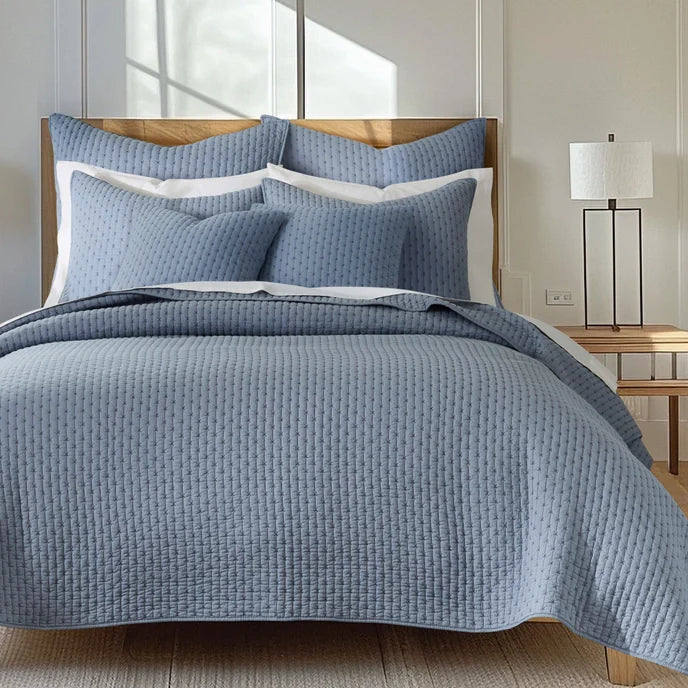 Universal V Berth 100% Cotton Quilt Cover Sets- Chambray Blue