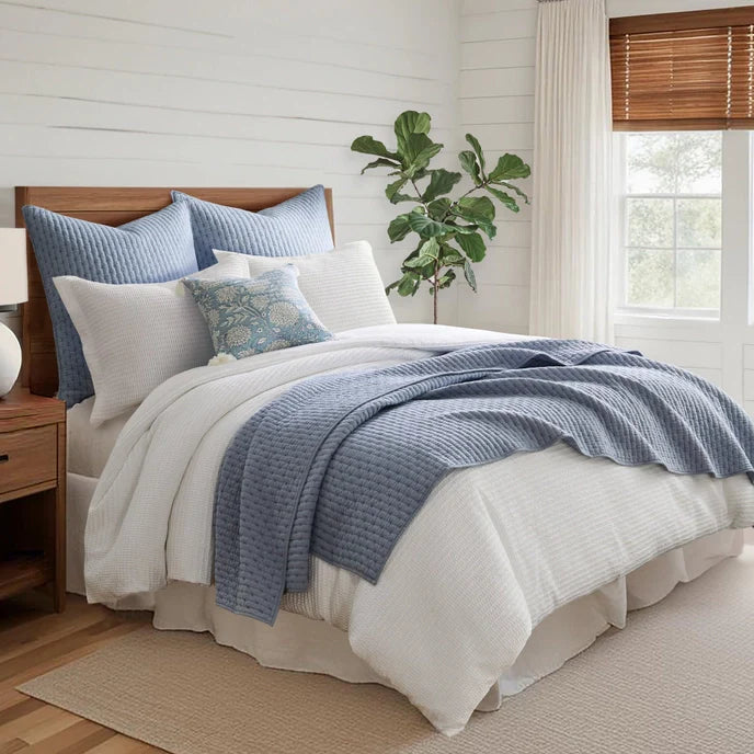 Universal V Berth 100% Cotton Quilt Cover Sets- Chambray Blue