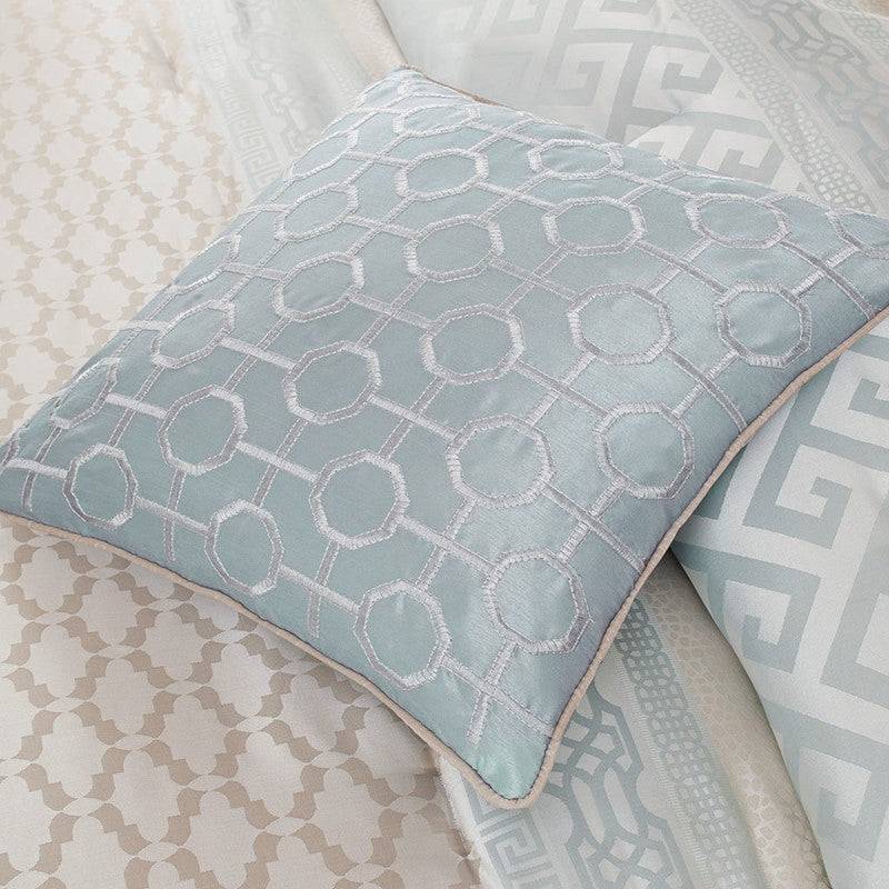 Coastal Bennett 7PC Complete Bedding Ensemble - Jacquard Comforter Set – Aqua