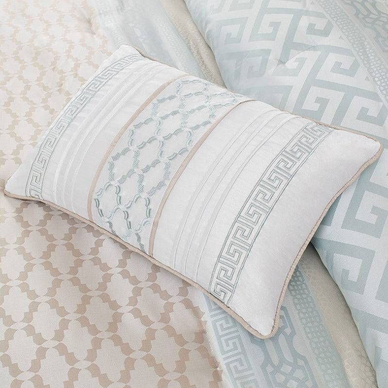 Coastal Bennett 7PC Complete Bedding Ensemble - Jacquard Comforter Set – Aqua