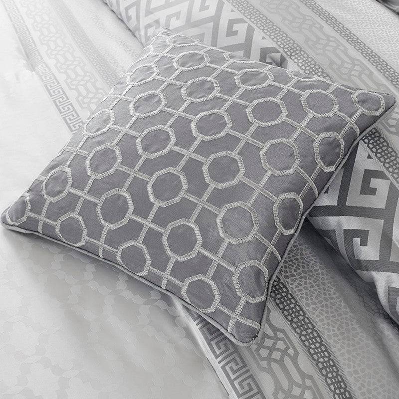 Bennett 7PC Complete Bedding Ensemble - Jacquard Comforter Set – Grey