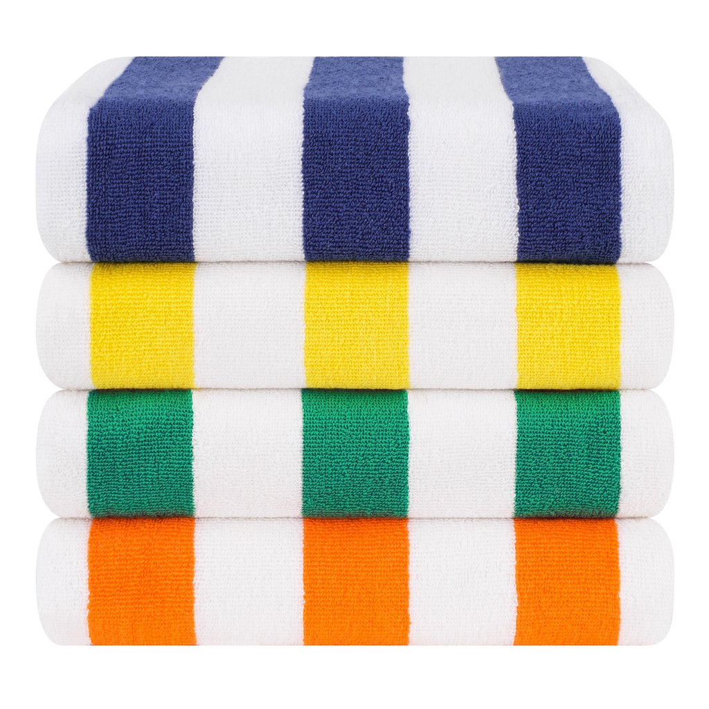 Cabana Striped Cotton Beach Towels 4 Pack