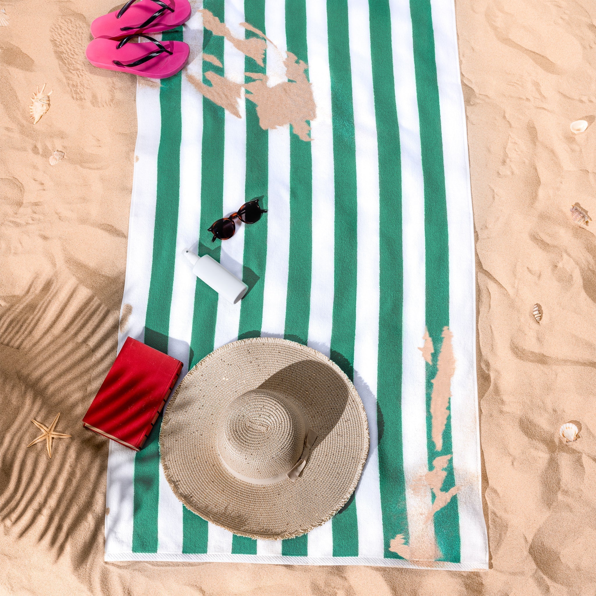 Cabana Striped Cotton Beach Towels 4 Pack