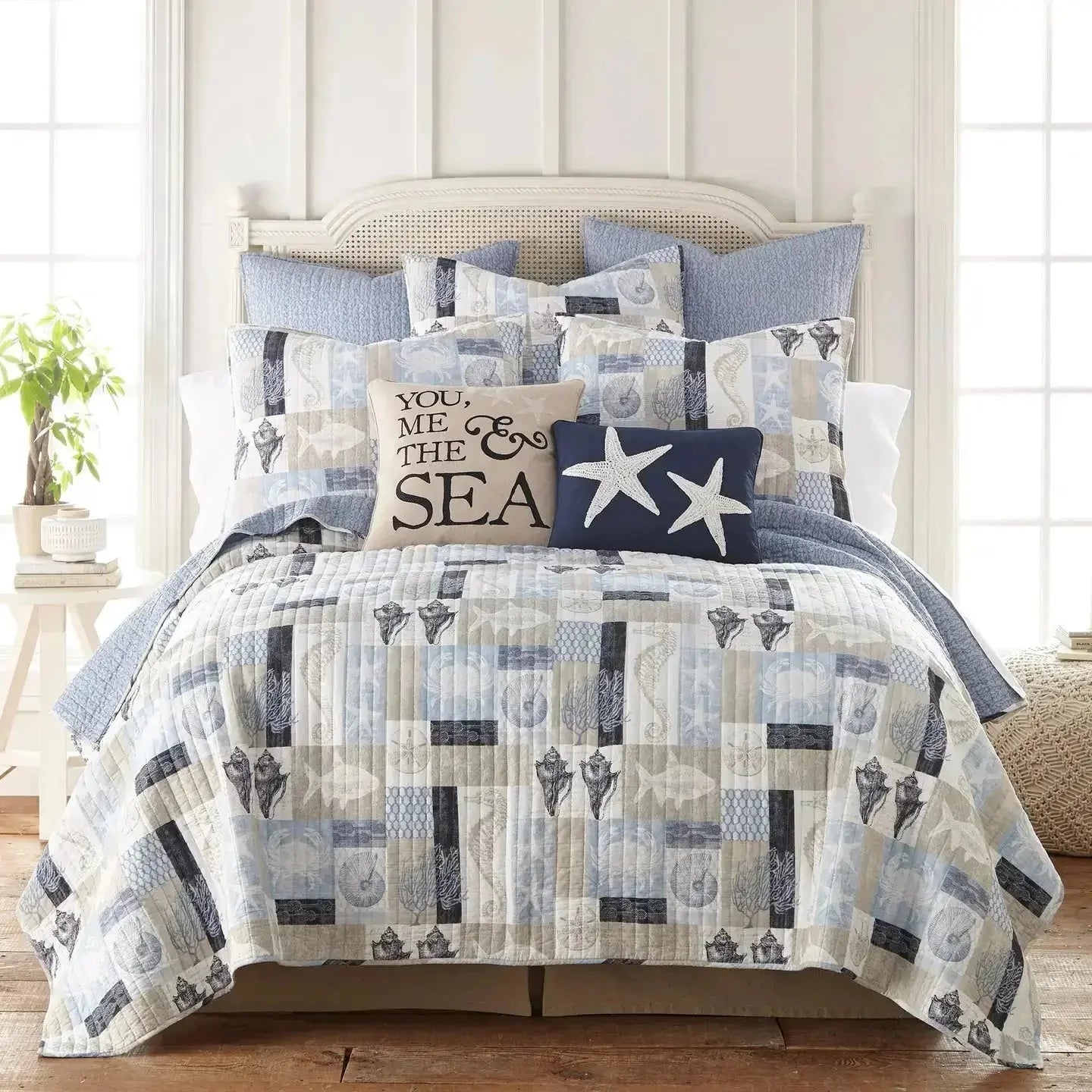 Universal V Berth 100% Cotton Ocean Patchwork Quilt Cover Set