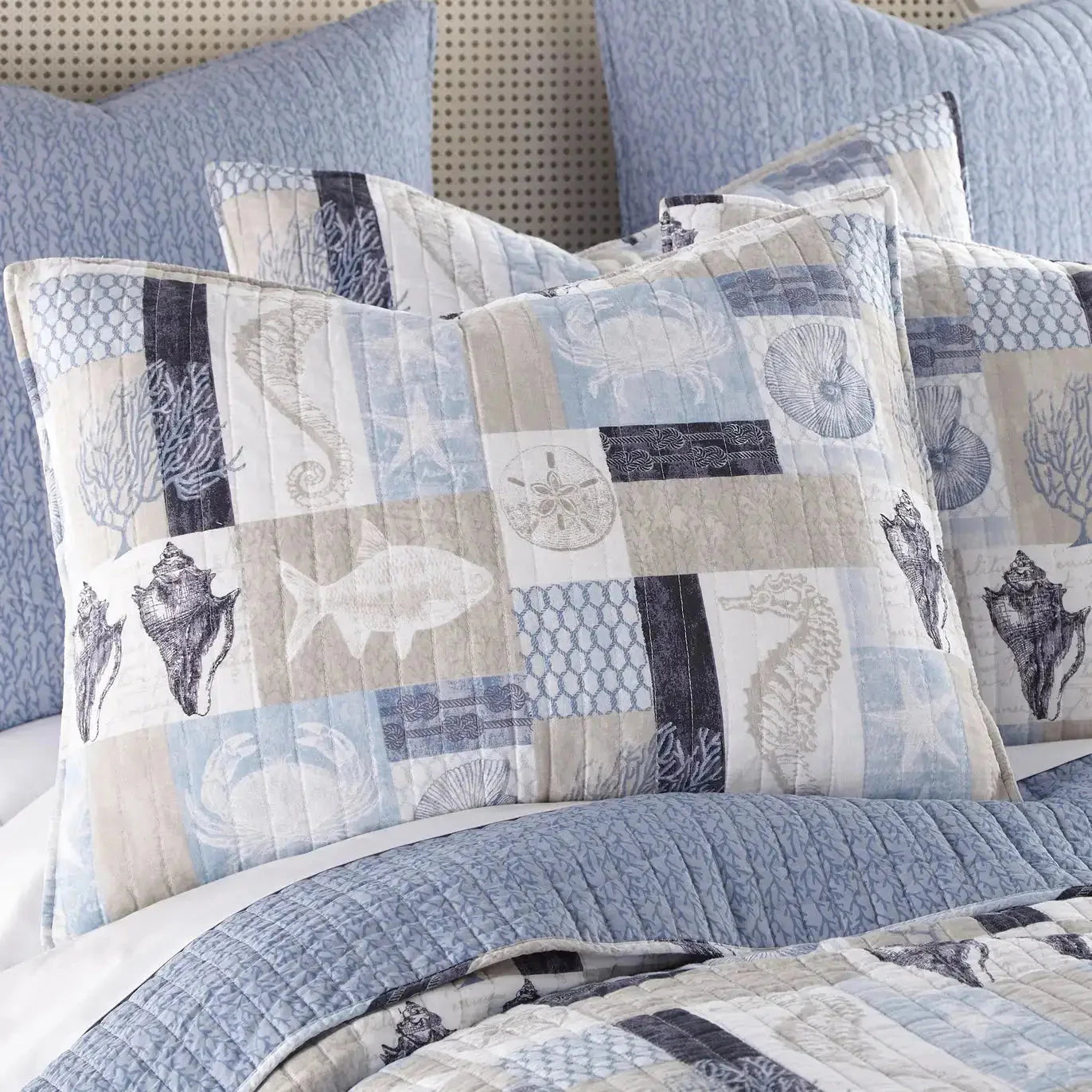 Universal V Berth 100% Cotton Ocean Patchwork Quilt Cover Set