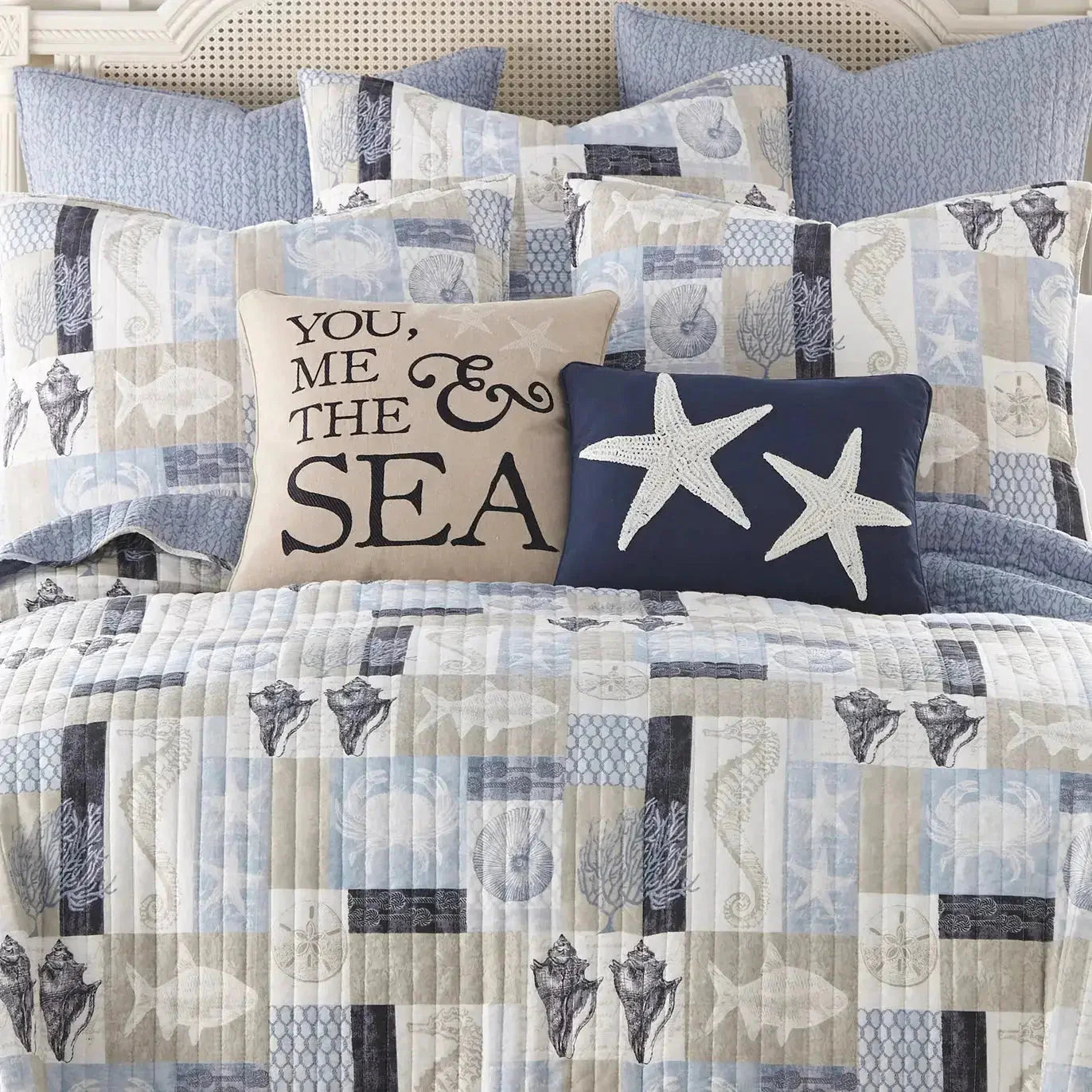 Universal V Berth 100% Cotton Ocean Patchwork Quilt Cover Set