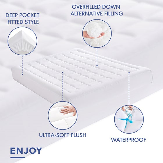 Cloud Soft Overfilled Plush Waterproof Mattress Pad