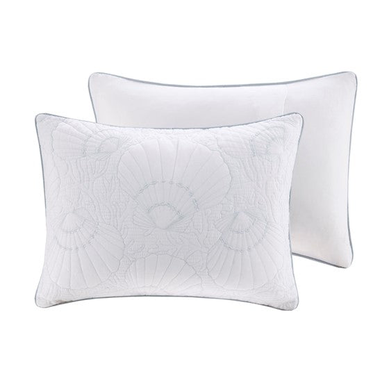 Coastal Crystal Beach - Coastal Blue & White Comforter Set