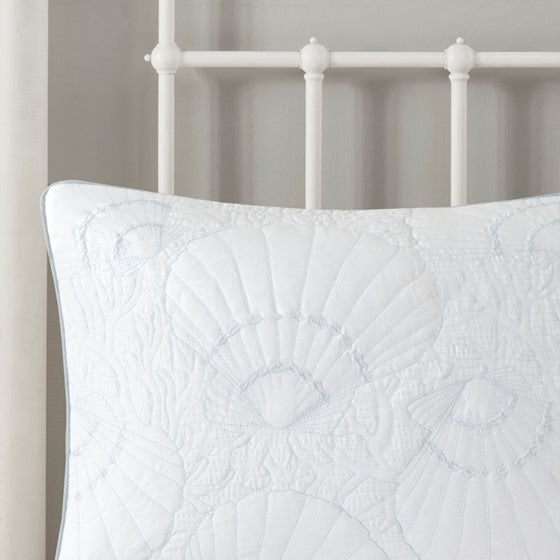 Coastal Crystal Beach - Coastal Blue & White Comforter Set