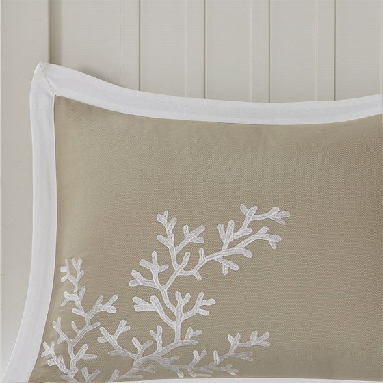 Coastline 6 Piece Oversized Cotton Jacquard Comforter Set