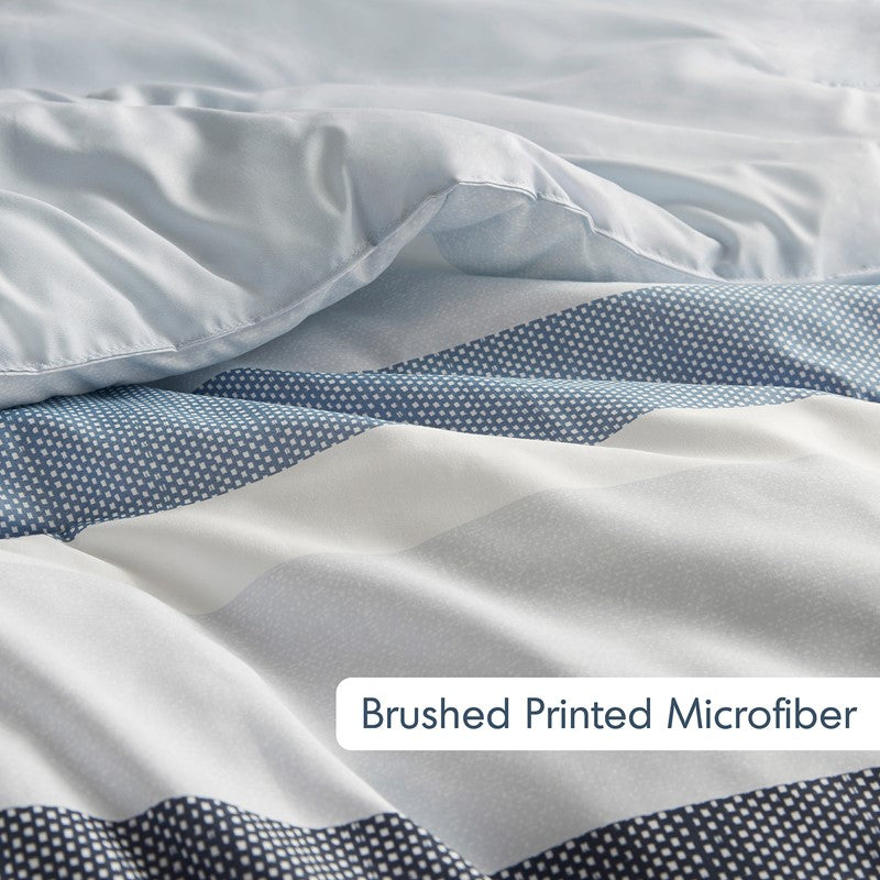Owain Navy And Blue Striped Comforter Set - Nautical Bedding Set