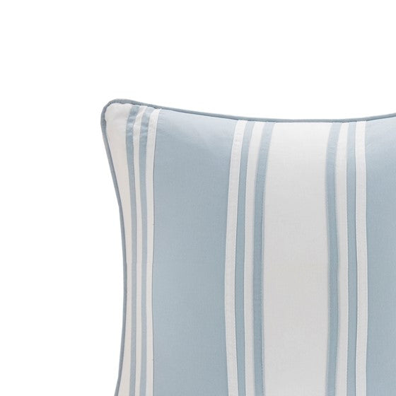Crystal Beach Blue & White Striped Pillow - Classic Coastal Striped Bedding