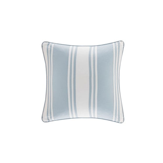 Crystal Beach Blue & White Striped Pillow - Classic Coastal Striped Bedding