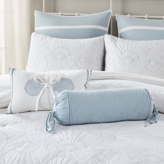 Crystal Bolster Pillow - Coastal Blue Bedding