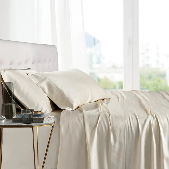 Egyptian Linens Split Top King Sheets  100% Bamboo Viscose Sheet Set - Fitted Sheet With Wings - Quahog Bay Bedding