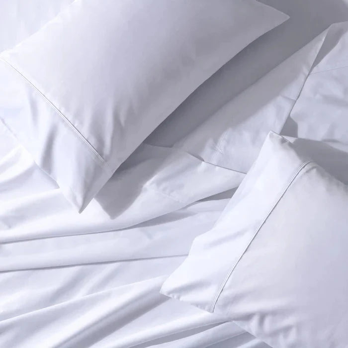 Egyptian Linens Split Top King Sheet Set 650TC Cotton Blend Wrinkle Free - Fitted Sheet With Wings - Quahog Bay Bedding