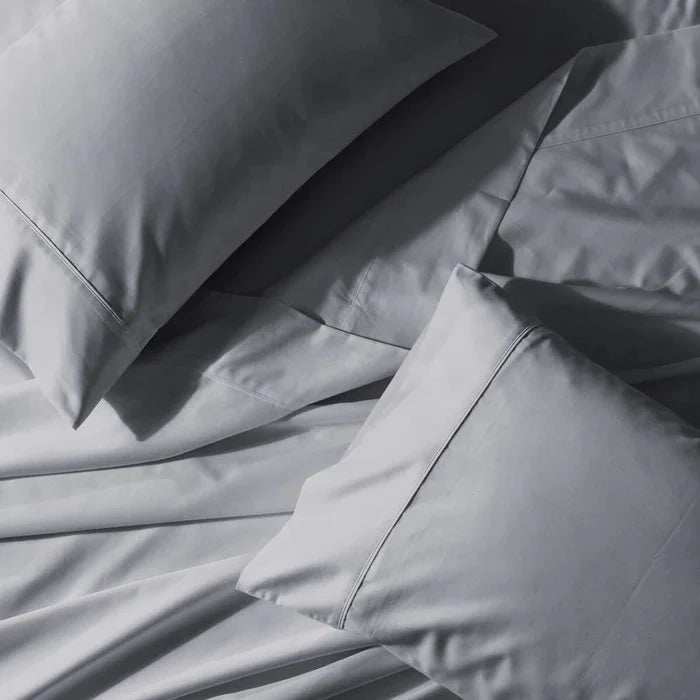 Egyptian Linens Split Top King Sheet Set 650TC Cotton Blend Wrinkle Free - Fitted Sheet With Wings - Quahog Bay Bedding