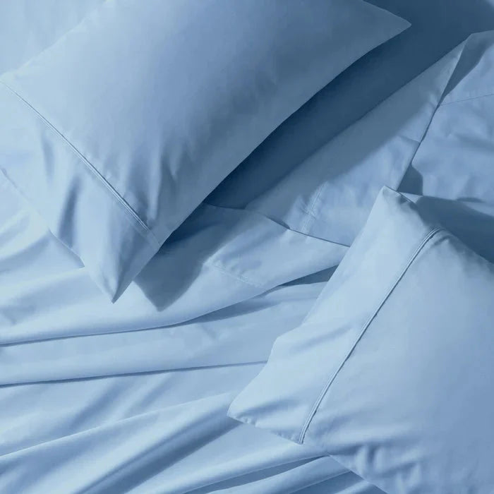 Egyptian Linens Split Top King Sheet Set 650TC Cotton Blend Wrinkle Free - Fitted Sheet With Wings - Quahog Bay Bedding