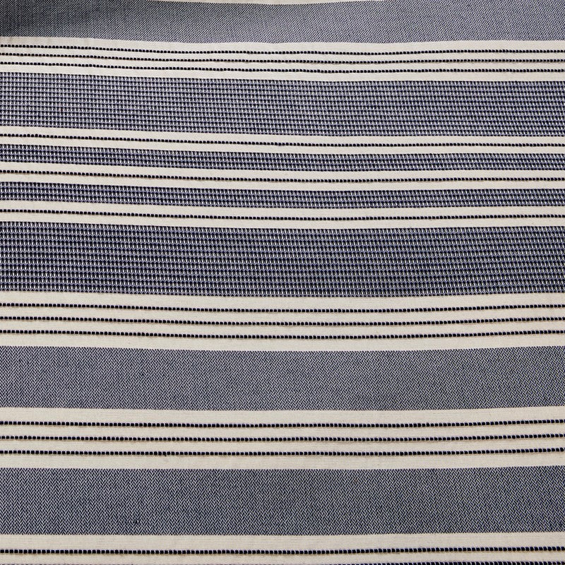 Nautical Comforter Set - Navy and Ivory Jacquard Stripe