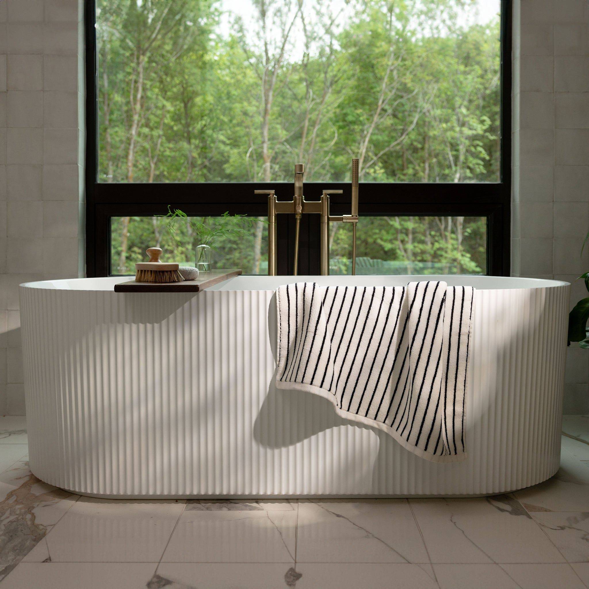 Luxe Striped Bamboo Bath Towels