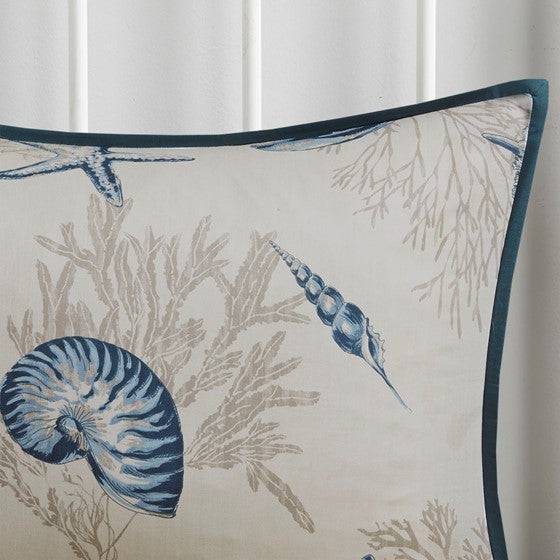 Bayside Complete Nautical Bedding Ensemble - 6PC Taupe & Navy Nautical Quilt Set