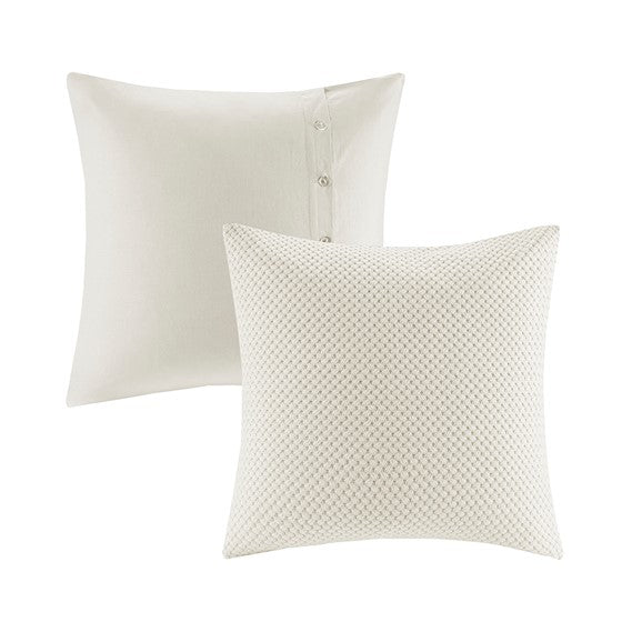 Oversized Cotton Clipped Jacquard Farmhouse Style Comforter Set - Blue