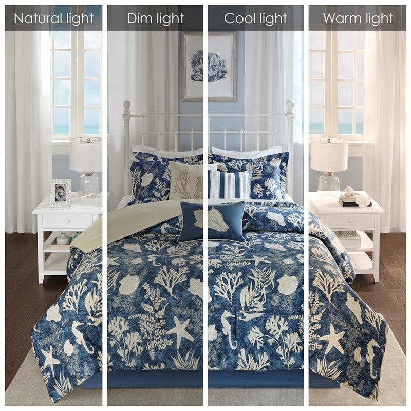 Madison Park Cape Cod 7PC Sateen Comforter Set - Nautical Bedding Sets