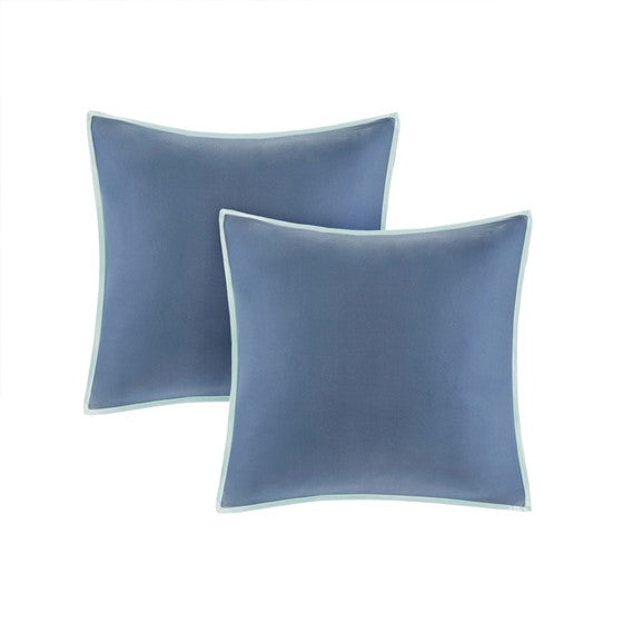 Coastal Blue Medallion Floral Comforter Set - Cotton Isla 8PCS
