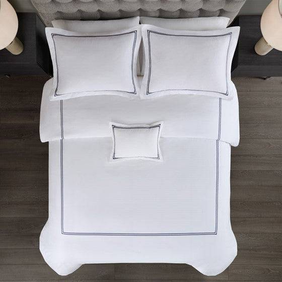 Luxury 500TC Luxury Collection 100% Cotton Sateen Embroidered Duvet Cover Set