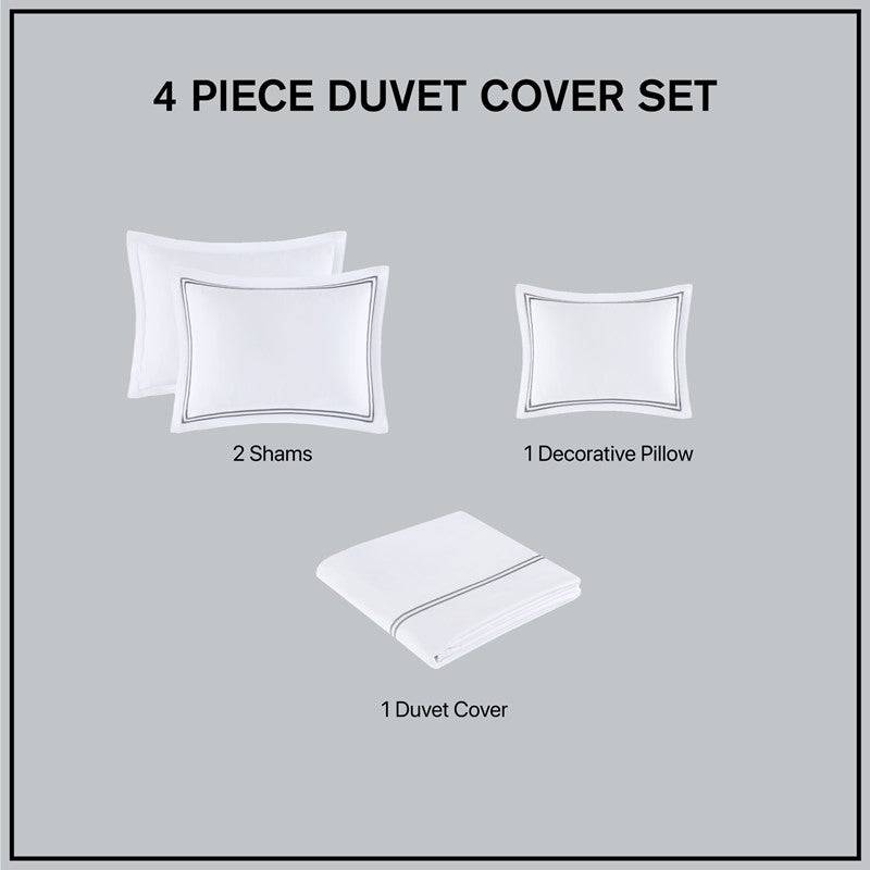 Luxury 500TC Luxury Collection 100% Cotton Sateen Embroidered Duvet Cover Set