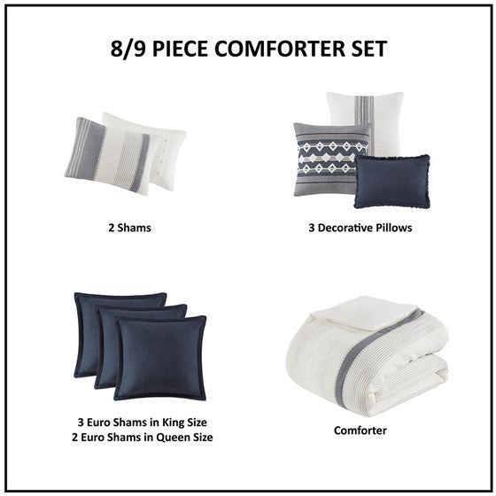 Murphy Oversized Cotton Jacquard 8PC Comforter Set
