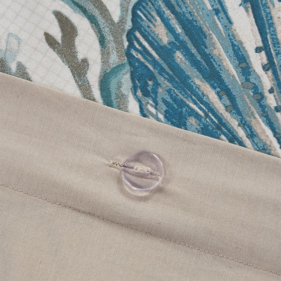 Pebble Beach 6 Piece Cotton Sateen Duvet Cover Set - Aqua