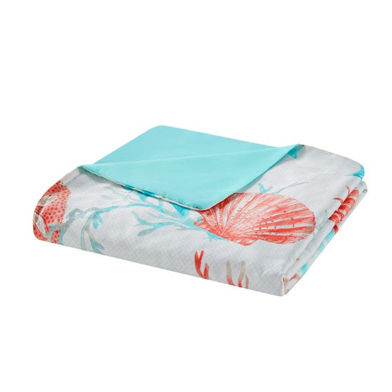 Pebble Beach 6 Piece Cotton Sateen Duvet Cover Set - Coral