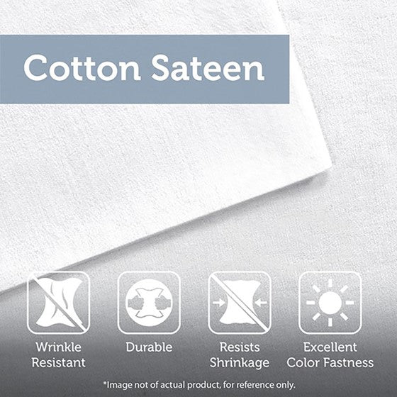 Pebble Beach Cotton Sateen Comforter Set 7PC - Aqua