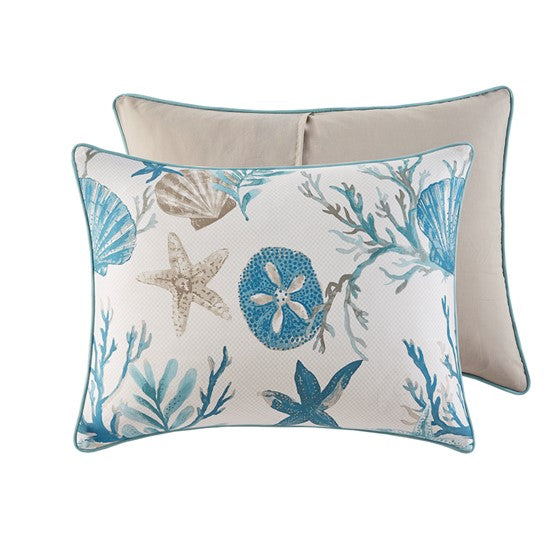 Pebble Beach Cotton Sateen Comforter Set 7PC - Aqua