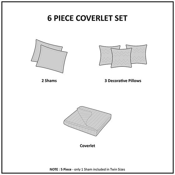 Complete Coastal Bedding Ensemble Pebble Beach Sateen Quilt Set 6PC - Aqua