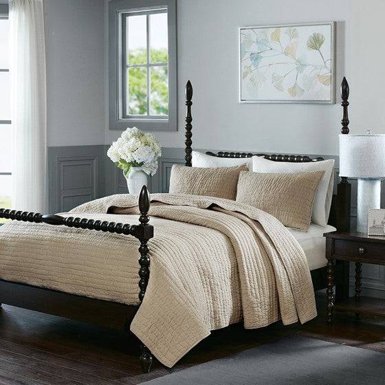 Serene Thick & Warm All Cotton Quilt Set With Cotton Fill