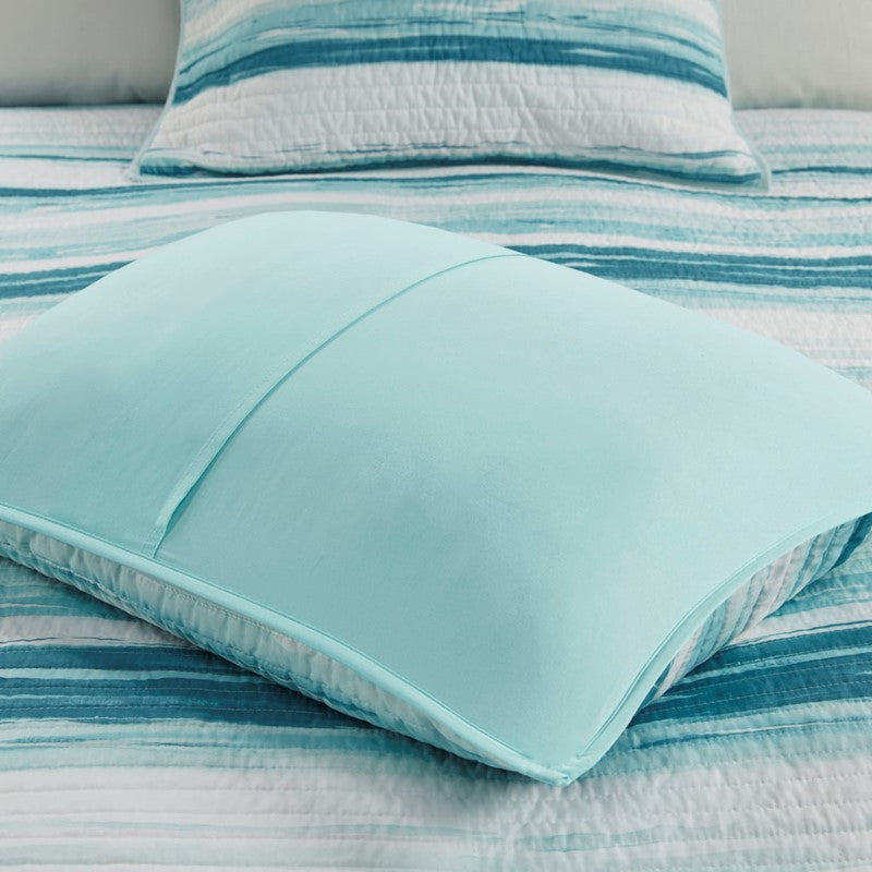 King Coastal Themed Quilt Set - Queen Aqua Quilt Set - Marina 6PC Set