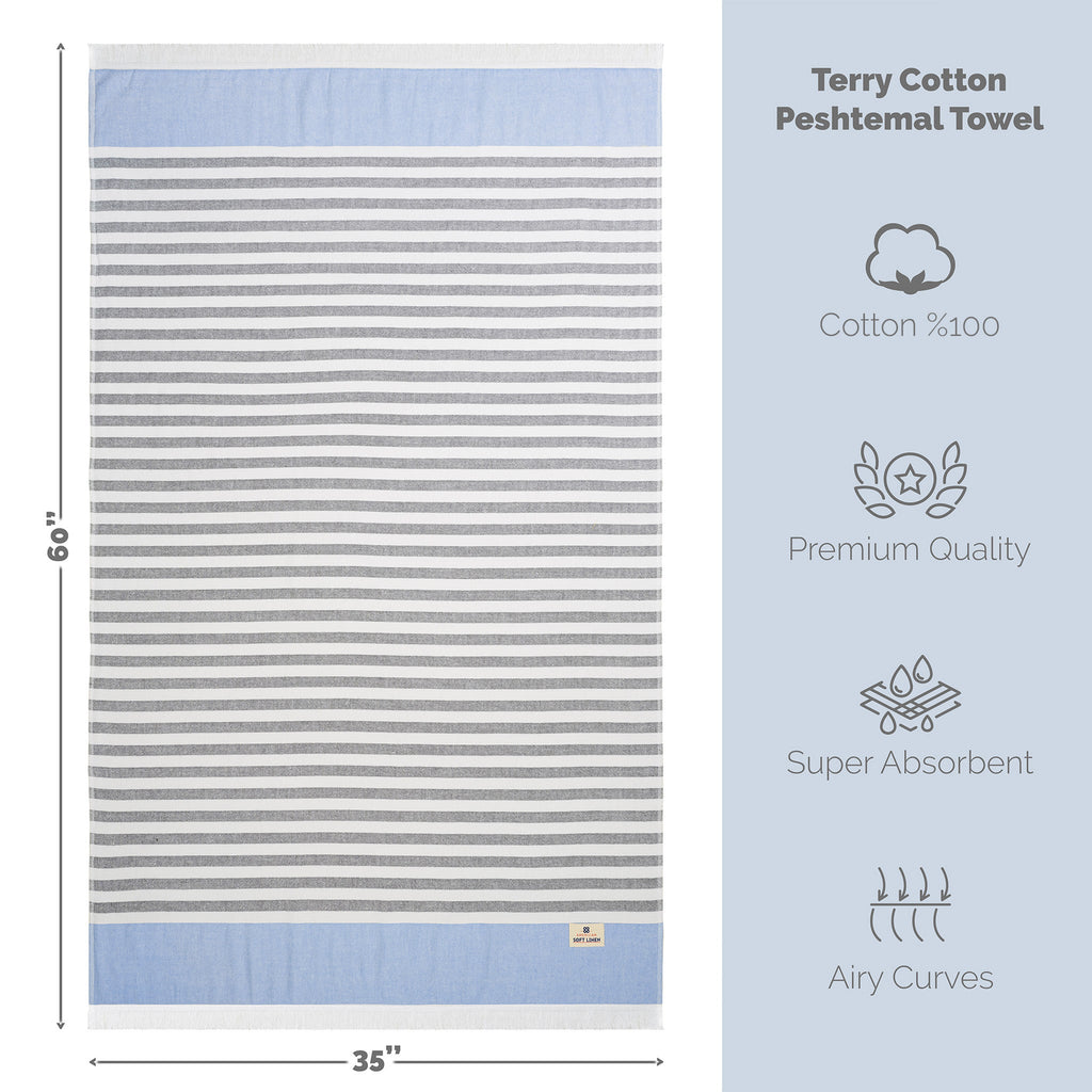 Mediterranean 100% Cotton Turkish Bath Towels