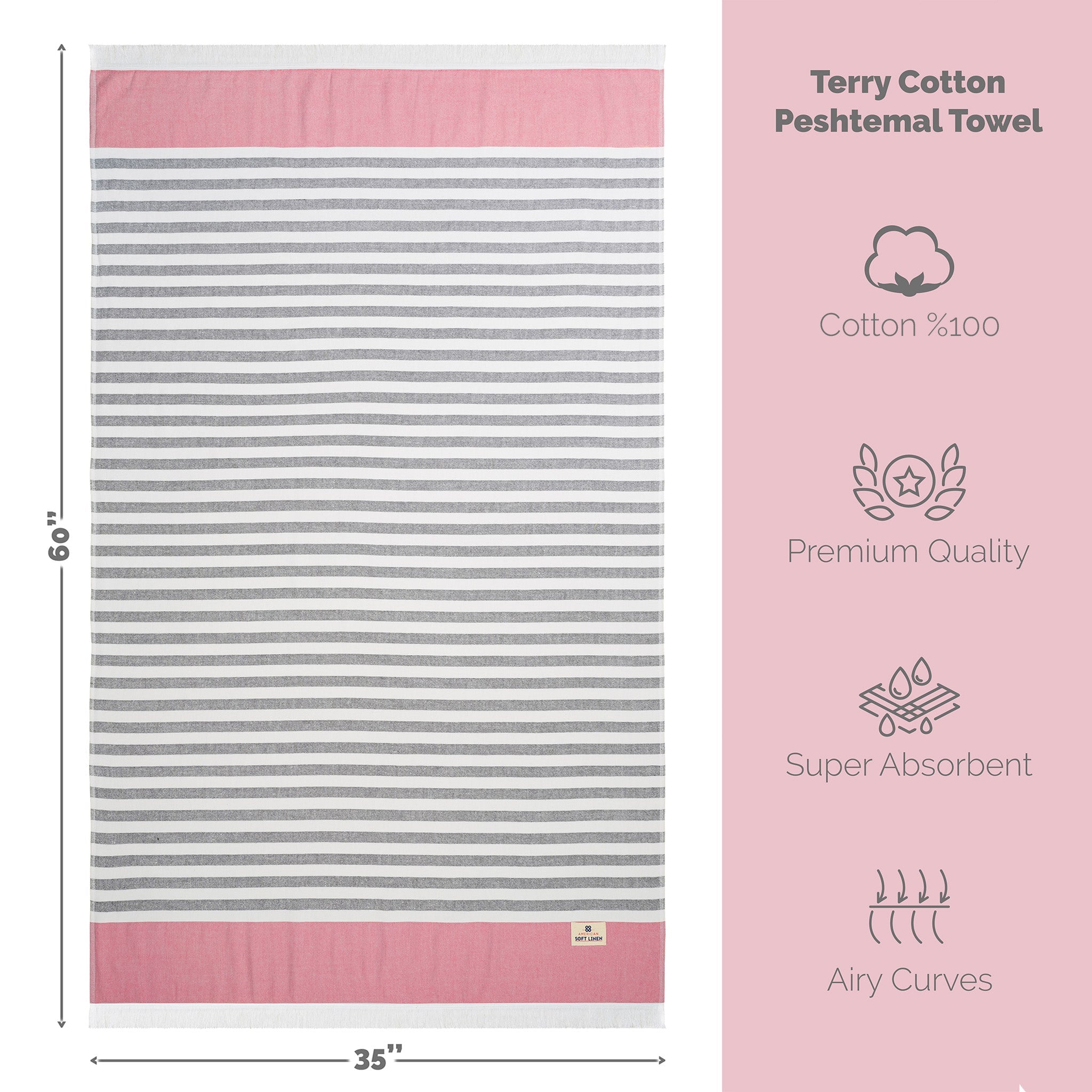 Mediterranean 100% Cotton Turkish Bath Towels