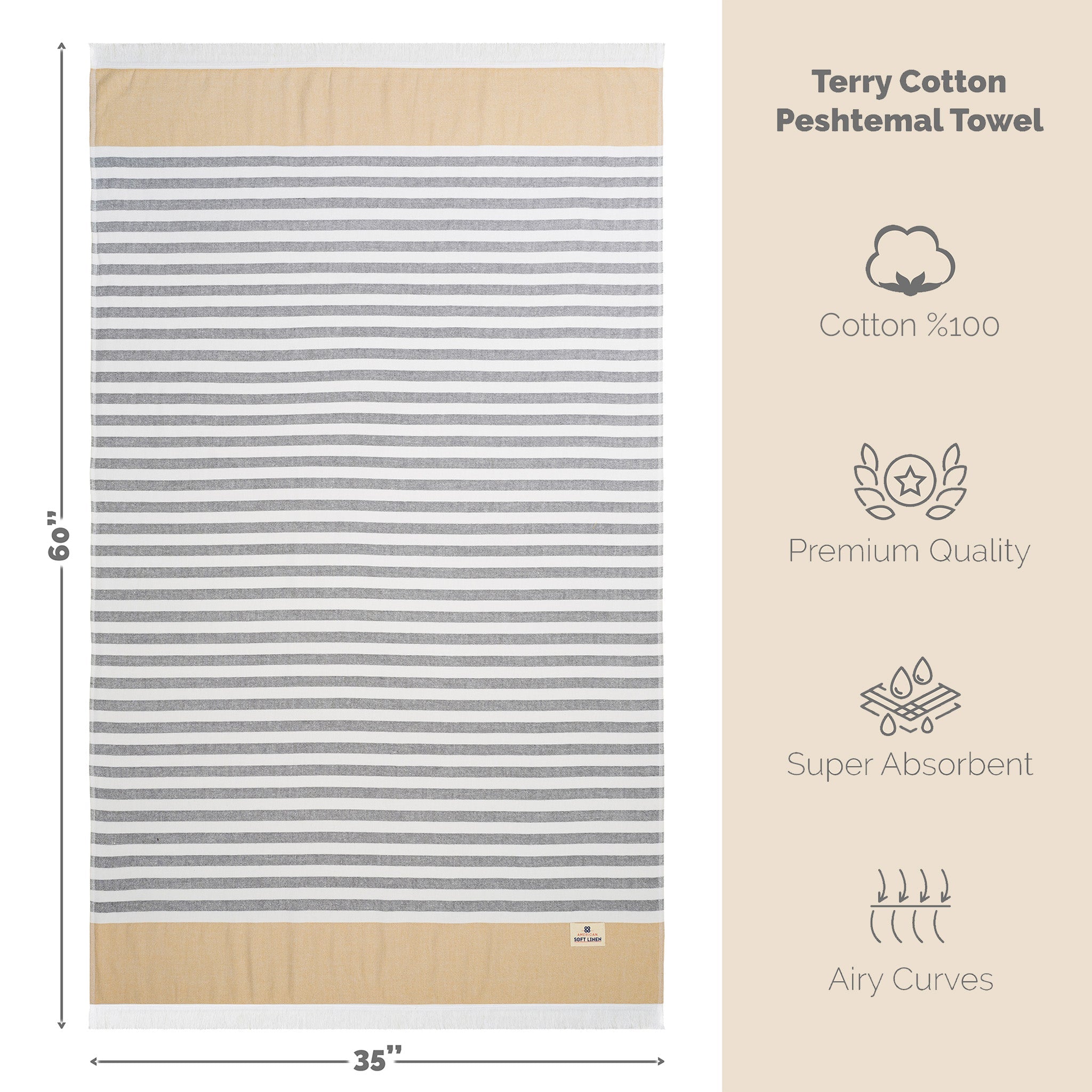 Mediterranean 100% Cotton Turkish Bath Towels