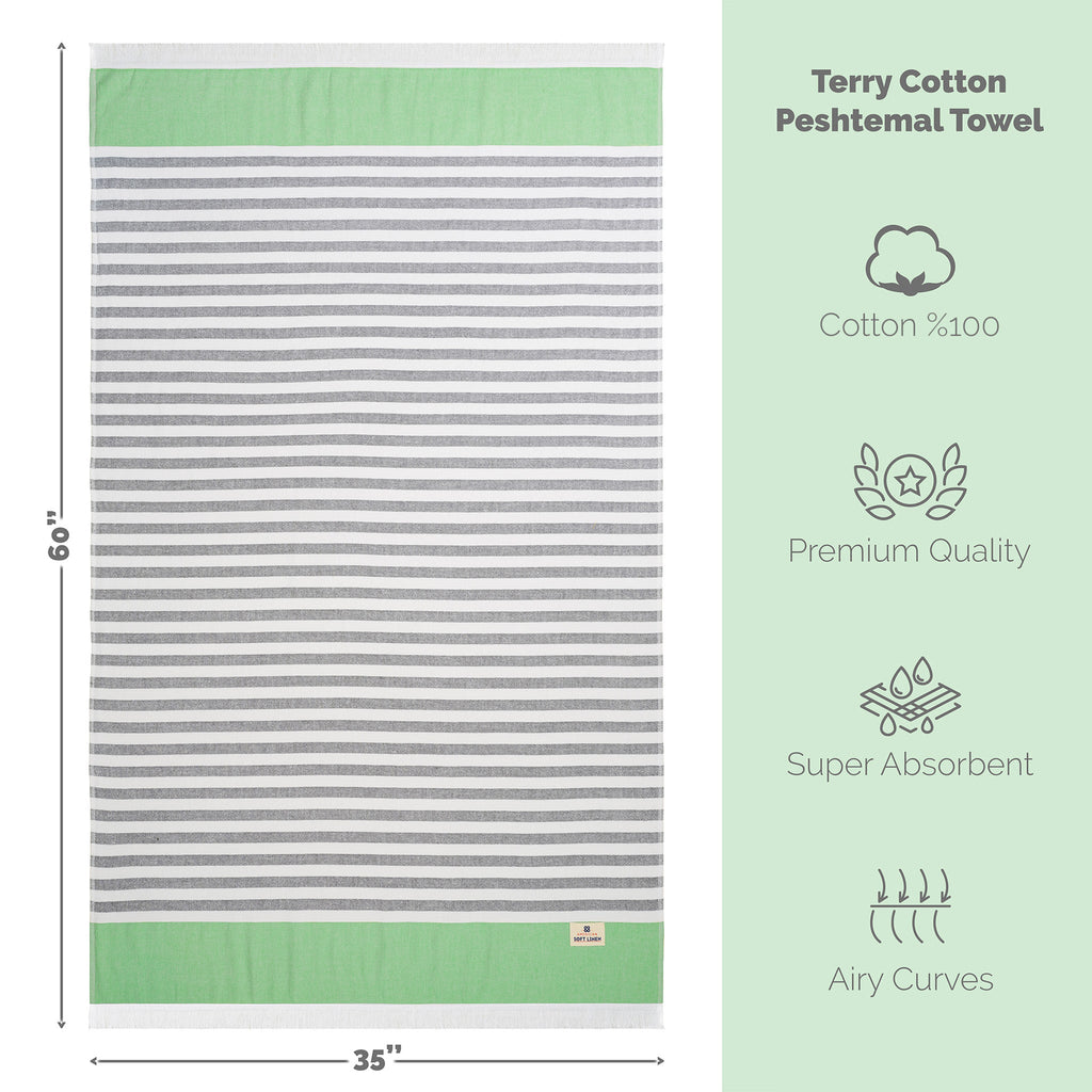 Mediterranean 100% Cotton Turkish Bath Towels