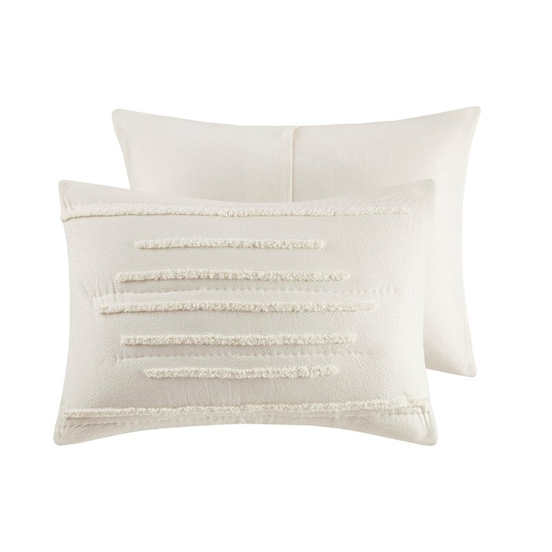 Mercer 100% Cotton Quilt Set with Chenille Trims 3PC
