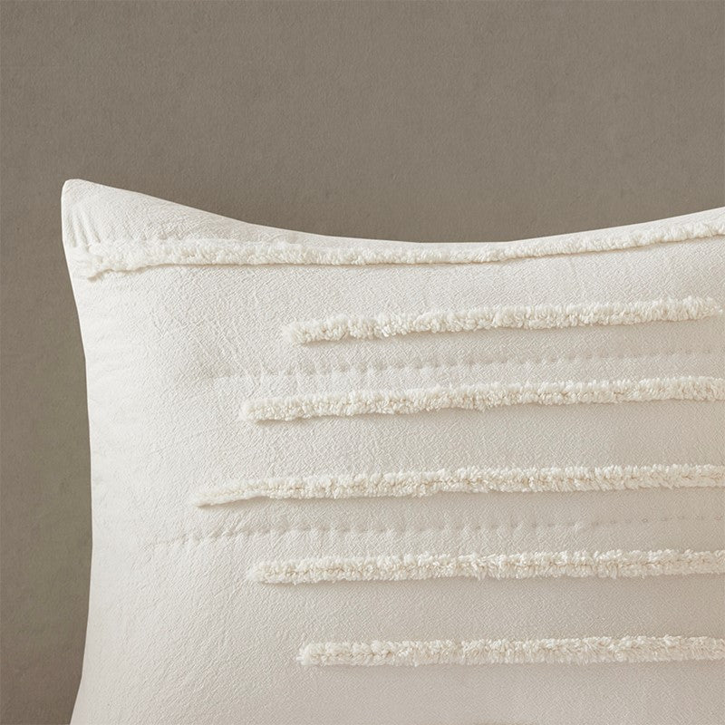 Mercer 100% Cotton Quilt Set with Chenille Trims 3PC