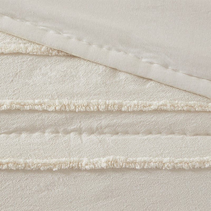 Mercer 100% Cotton Quilt Set with Chenille Trims 3PC