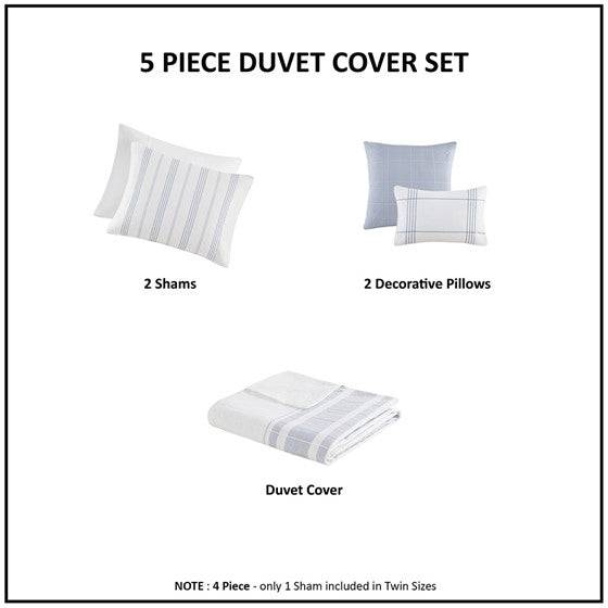 Morgan 5 Piece Cotton Jacquard Duvet Set