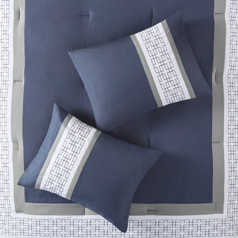 Nautical Powell 8 Piece Queen Nautical Comforter Set - Complete Bedding Ensemble