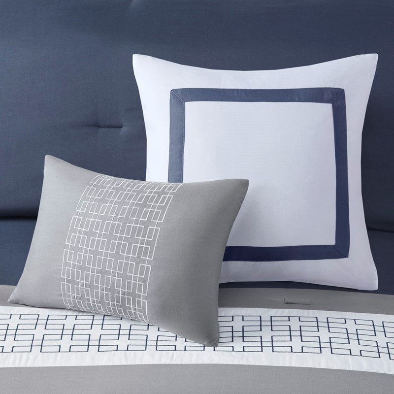 Nautical Powell 8 Piece Queen Nautical Comforter Set - Complete Bedding Ensemble